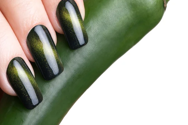 Groene nagellak. — Stockfoto