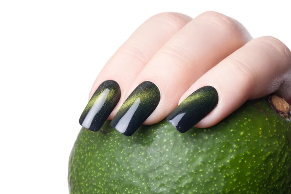 Grüner Nagellack. — Stockfoto