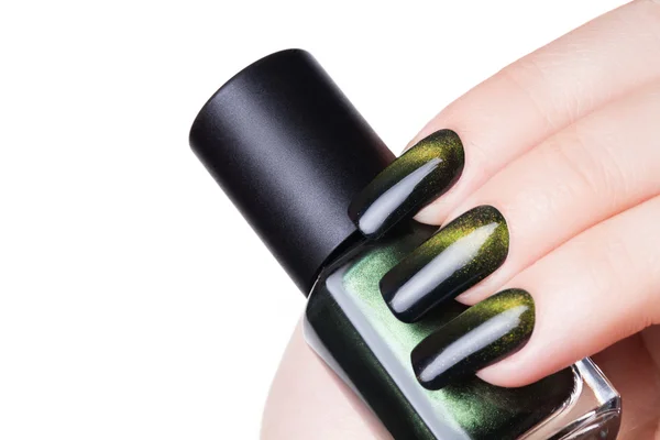 Groene nagellak. — Stockfoto