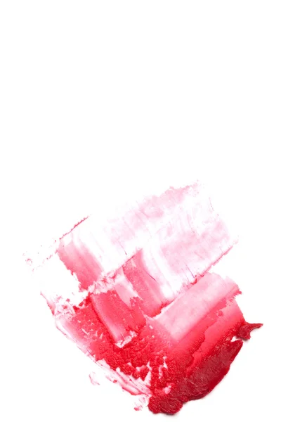 Červená rtěnka tah (vzorek), izolované na bílém — Stock fotografie