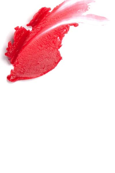 赤い口紅ストローク （サンプル）、白で隔離されます。 — ストック写真