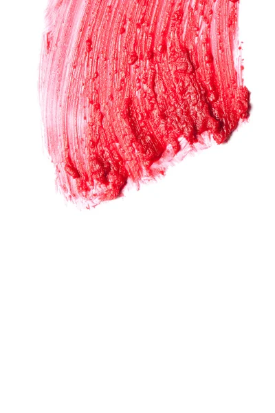 Czerwona szminka udaru mózgu (próbki), na białym tle — Zdjęcie stockowe