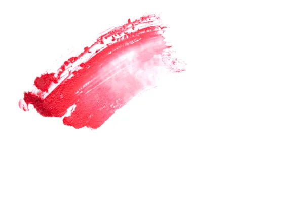 빨간 립스틱 스트로크 (샘플), 흰색 절연 — 스톡 사진