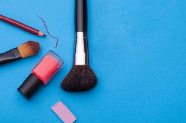 Güzel kozmetik, üstten görünüm.