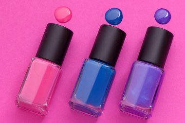 Birçok kozmetik, üstten görünüm.