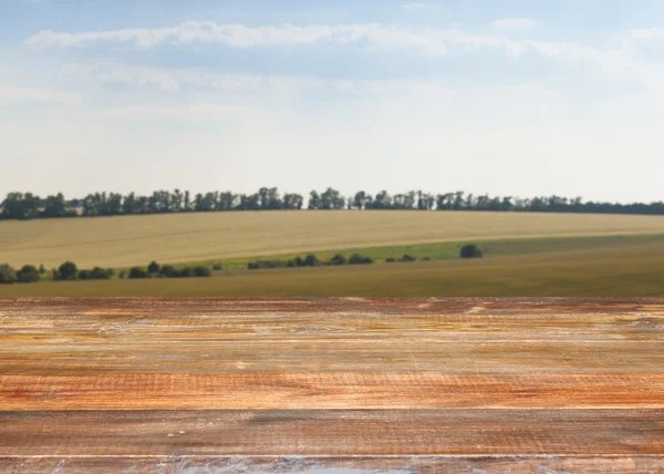 Beautiful vintage table on the background of the landscape. — Stock Photo, Image