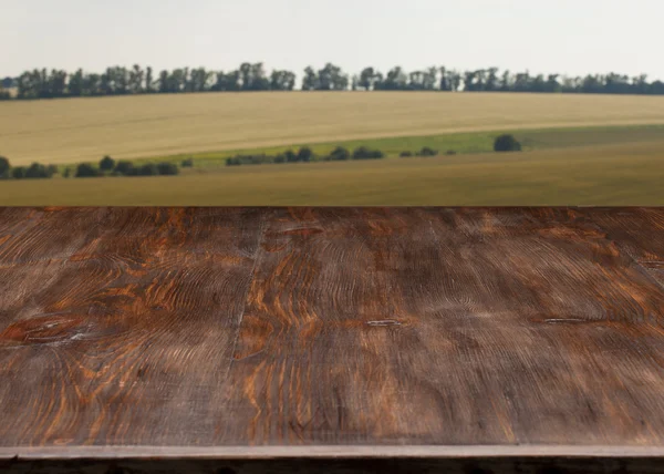 Beautiful vintage table on the background of the landscape. — Stock Photo, Image