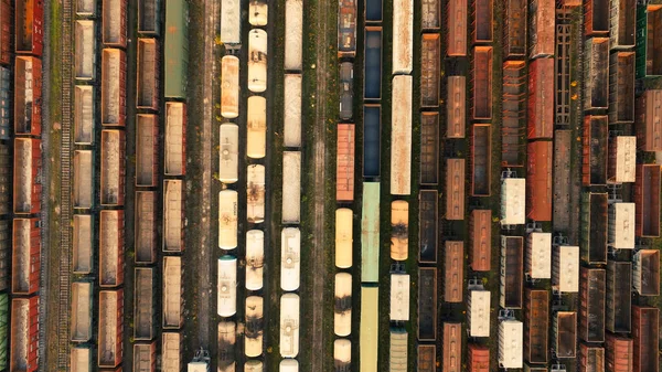 Bonita Vista Desde Una Altura Gran Número Coches — Foto de Stock