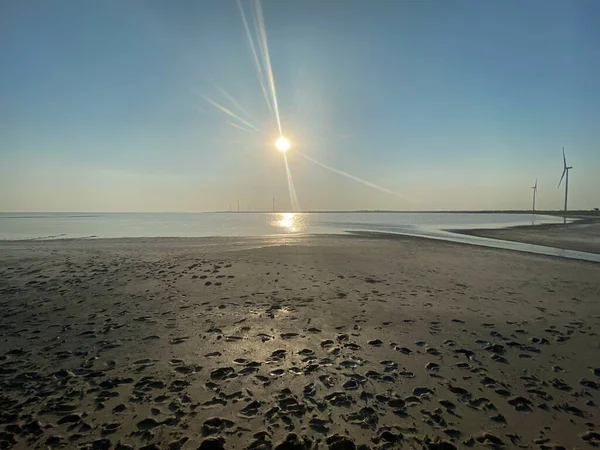 Moderne Elektrische Molens Zee — Stockfoto