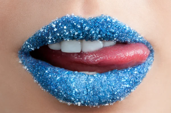 Niebieskie usta — Zdjęcie stockowe