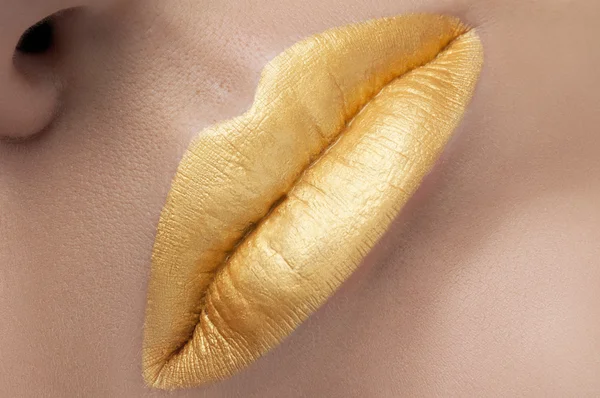 Gouden lippen . — Stockfoto