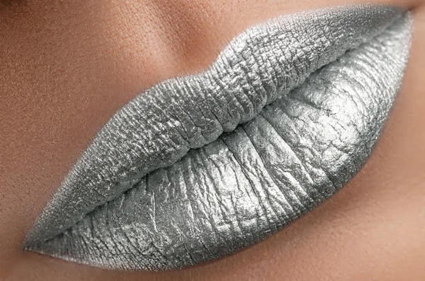 Silver lips. — Stock Photo, Image