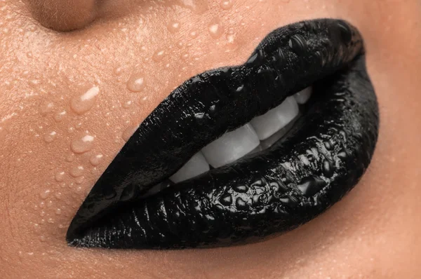 Black lips . — Stock Photo, Image