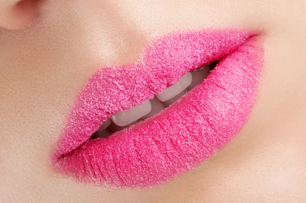 粉红色天鹅绒的嘴唇 — 图库照片