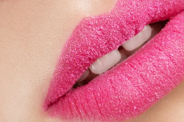 Labios de terciopelo rosa — Foto de Stock