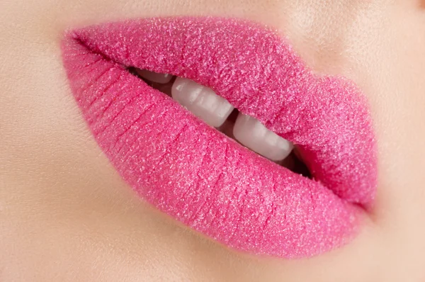 Labios de terciopelo rosa — Foto de Stock