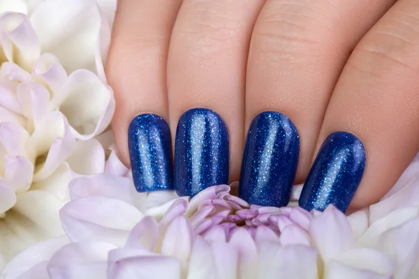Blue nail polish. — Stock Photo, Image
