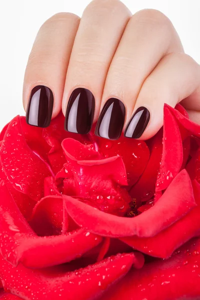 Темно-червоний лак для нігтів . — стокове фото