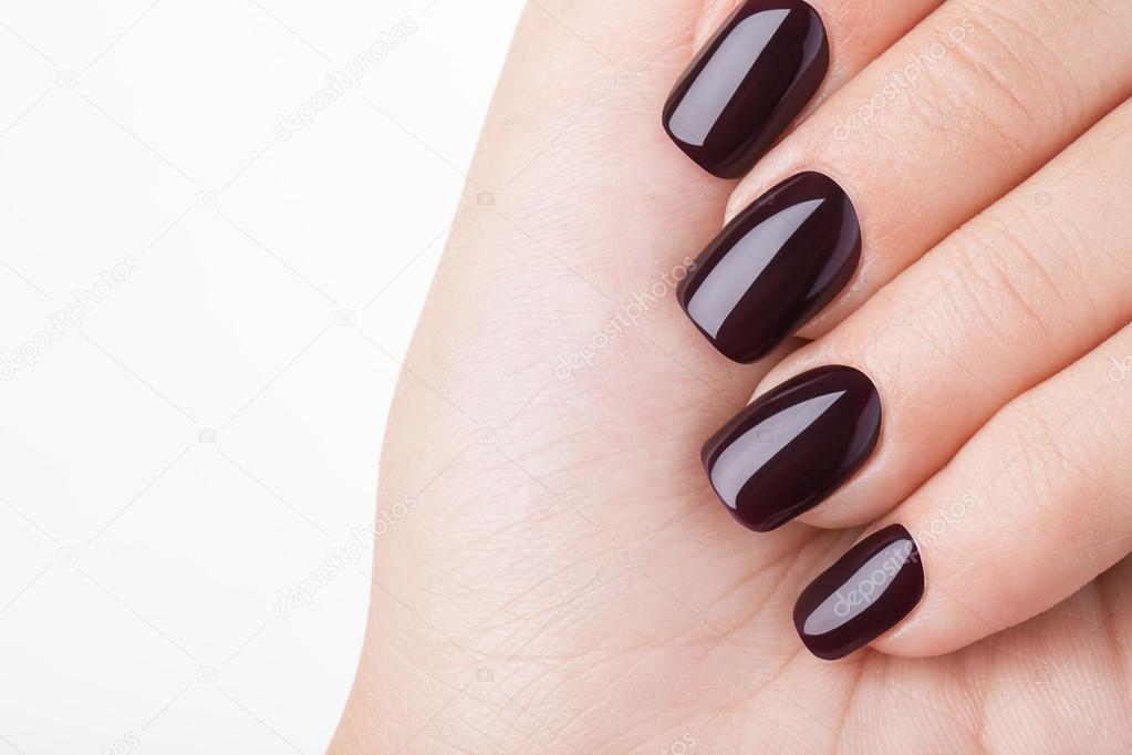 toe nail/Dark Red(Handmade)|manicure|toe nail|real nail gel|red|glossy|squoval|medium|solid|work  – Glamermaid Glam