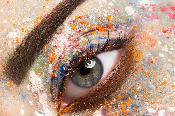 Very beautiful and colorful makeup. — Stock Photo, Image