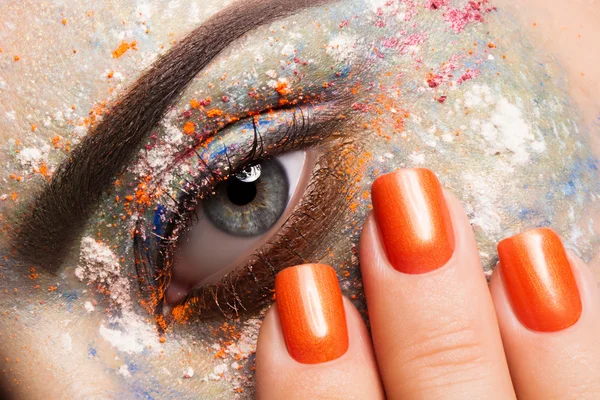 Very beautiful makeup and manicure. — Stock Photo, Image