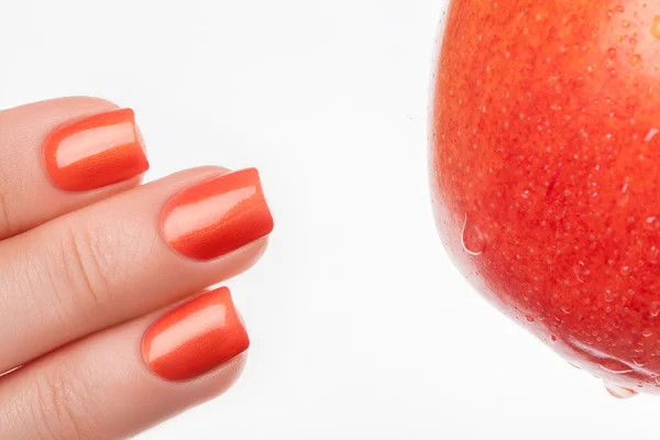 Orange Nagellack. — Stockfoto