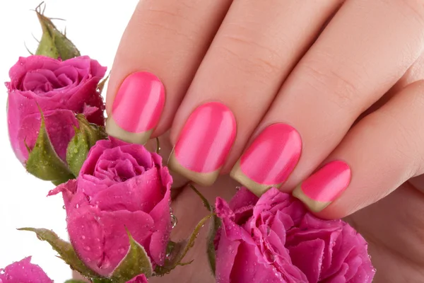 Růžový lak na nehty. — Stock fotografie