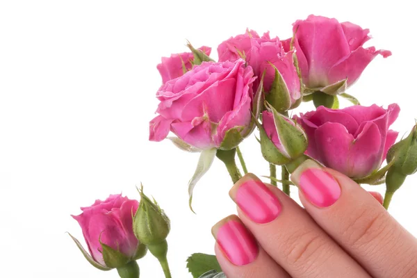 Verniz de unhas rosa . — Fotografia de Stock