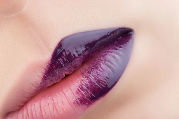 Red lips close-up. — Stock Photo, Image