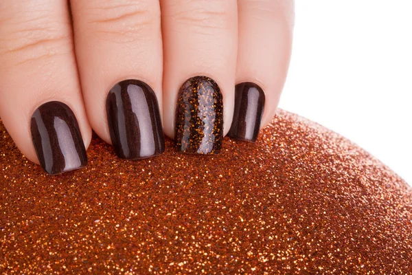 Brown nail polish. — Stock Photo, Image