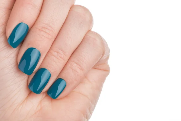 Mooi en netjes groene nagels. — Stockfoto