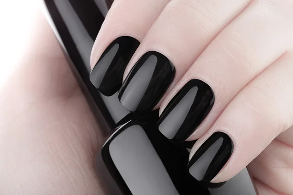 Esmalte de uñas negro . — Foto de Stock