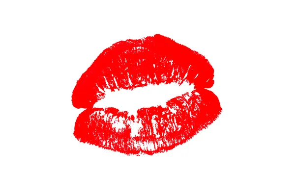 Red lips on  a white background. — Stock Photo, Image