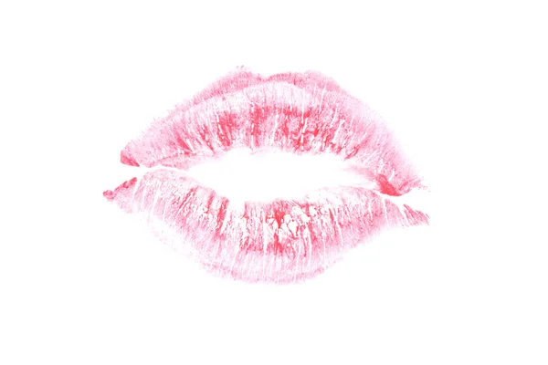 Labios rojos sobre fondo blanco . — Foto de Stock