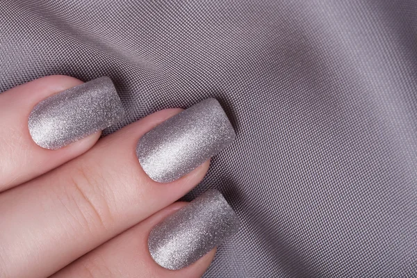 Silver nagellack. — Stockfoto