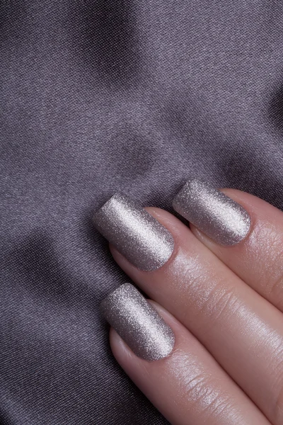 Silver nagellack. — Stockfoto