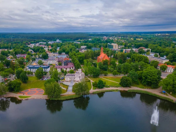 Aerial view of Lithuanian resort Druskininkai — Stock Photo, Image