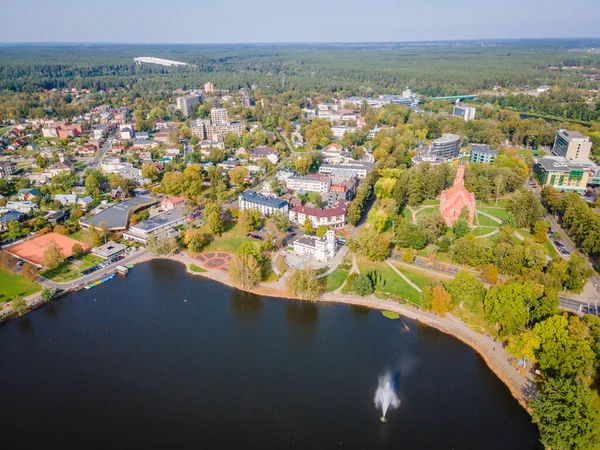 Aerial view of Lithuanian resort Druskininkai — Stock Photo, Image