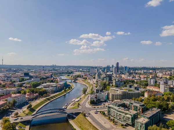 Letecký pohled na nové centrum města Vilnius, Litva — Stock fotografie