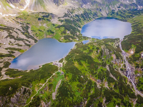 Letecký pohled na Tatry a jezera v Zakopane, Polsko — Stock fotografie