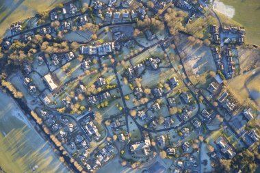 St Andrews İskoçya 'nın yukarısından lüks kırsal köy hava manzarası