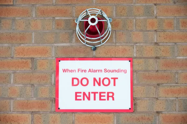 Fire alarm red beacon do not enter sign