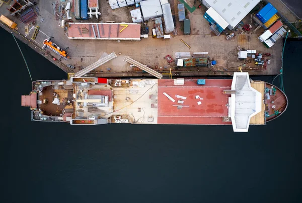 Byggande av fartyg och byggnadsställningar i Port Glasgow Shipbuilding Dock — Stockfoto