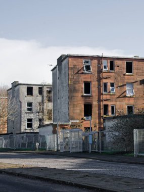 Port Glasgow İngiltere 'deki fakir bölgelerde konut