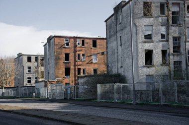 Port Glasgow İngiltere 'deki fakir bölgelerde konut