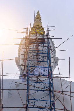 Beyaz Buda, Wat Khao Chong Çad, Nong Wua Sor 'da. Udon Thani Eyaleti, Tayland. Portre boyutu