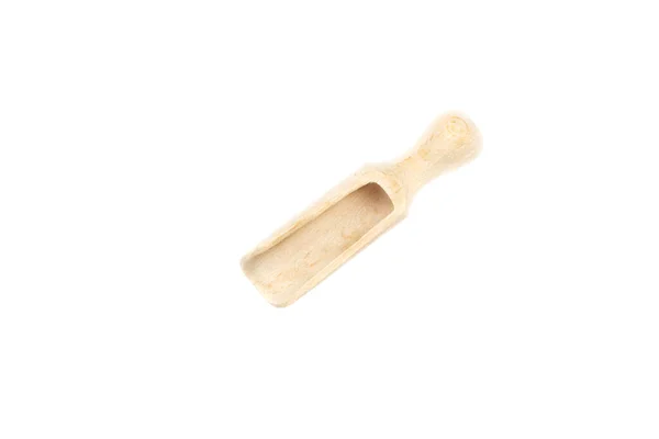 Top view of empty wooden scoop isolated on a white background. — Stock Photo, Image