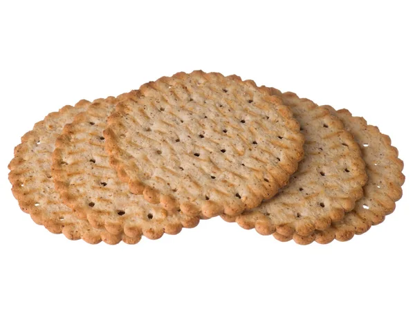 Крупним планом лляне борошняне печиво ізольоване на білому тлі . — стокове фото