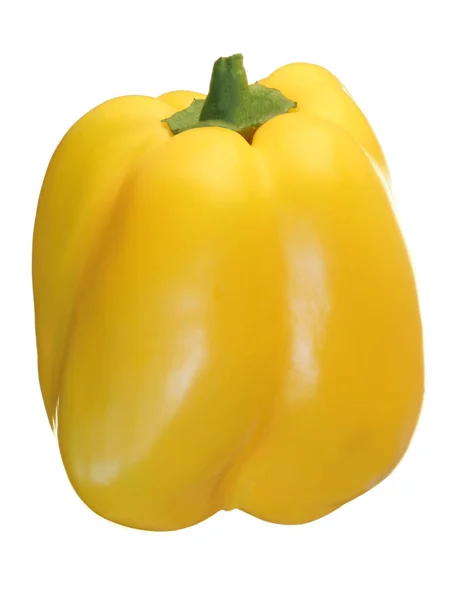 Gros plan poivron jaune mûr isolé sur fond blanc — Photo