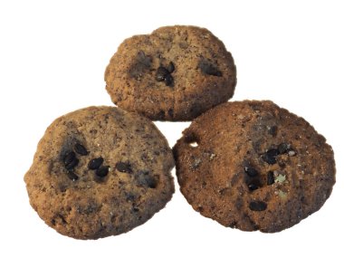 Kenevir un kurabiyelerini kenevir ve susam tohumlarıyla yakın plan beyaz zemin üzerinde izole